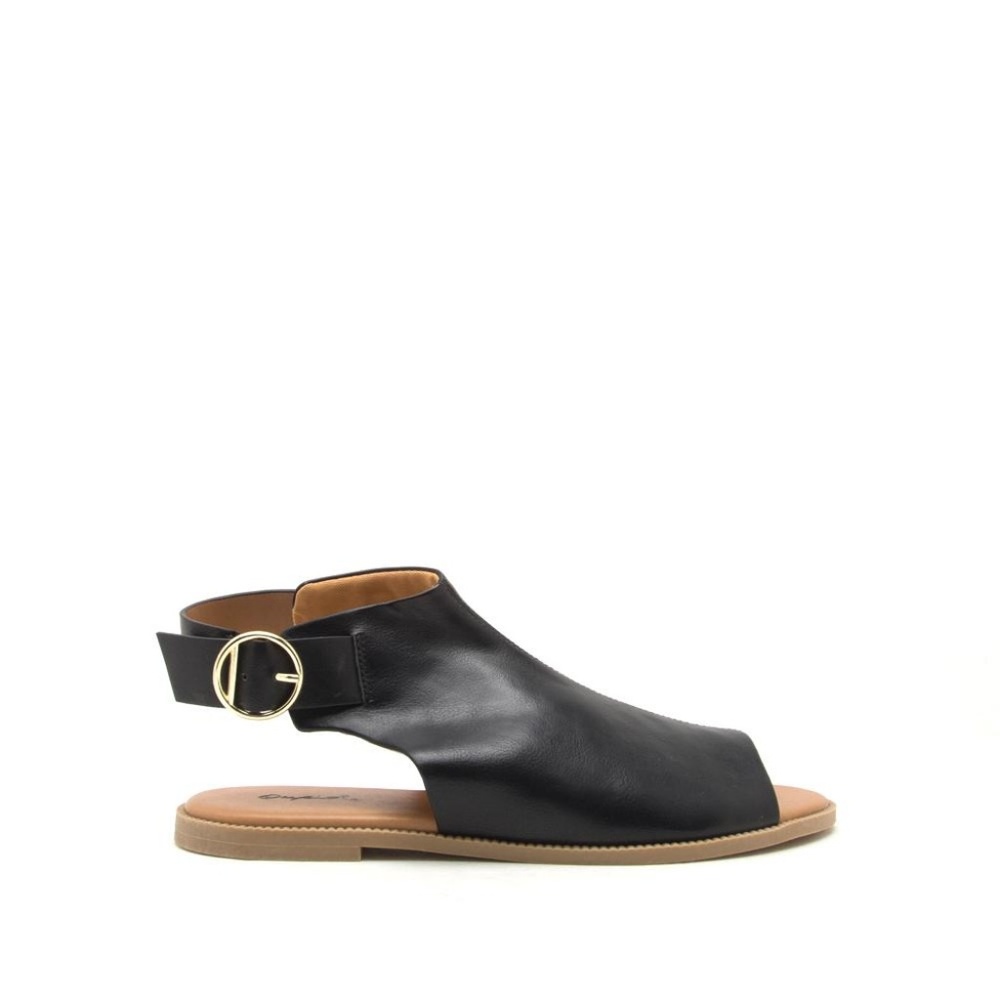 Black Open Toe Mule Sandals Size 10 - Picture 2 of 4